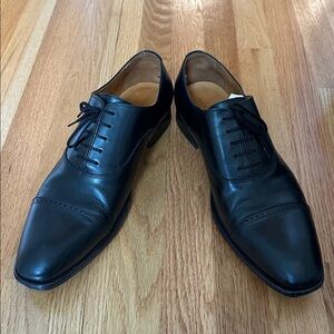 Jack Erwin Black Leather Oxford Shoes